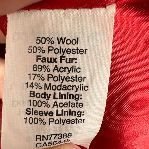 J. CREW Red Coral Vail Parka Wool Blend  Jacket Coat  // 00 - Picture 8 of 8